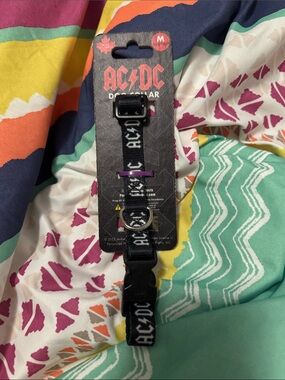 Medium AC/DC Black and White Logo Pet Collars